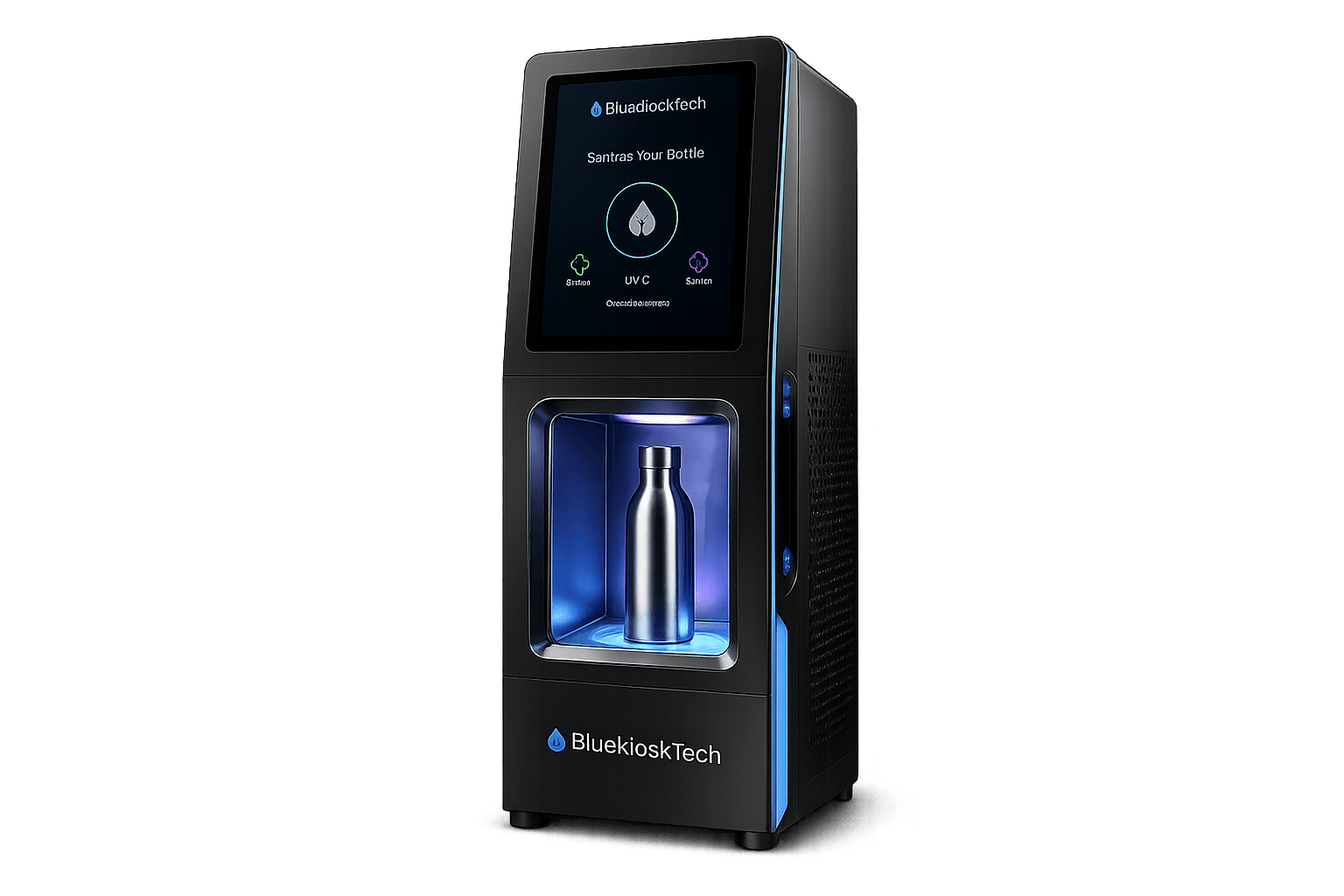 BlueKioskTech self-service bottle sanitization machine